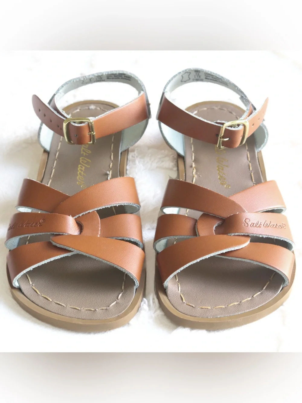 Salt Water Sandals by Hoy | Leather Ankle Strap Original Sandals Kids Size 13 - Picture 15 of 15